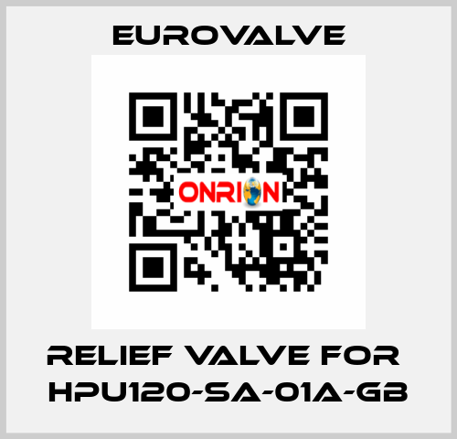 Relief valve for  HPU120-SA-01A-GB Eurovalve