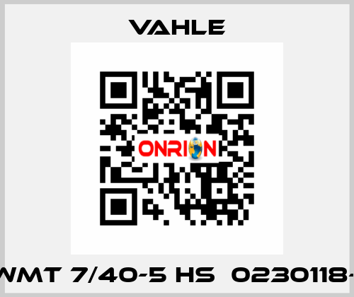 SWMT 7/40-5 HS  0230118-5  Vahle