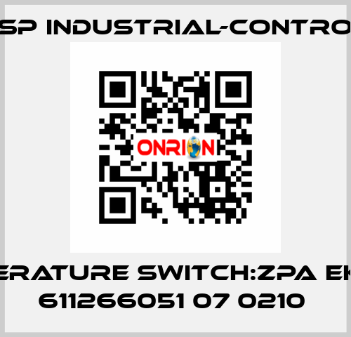 TEMPERATURE SWITCH:ZPA EKOREG 611266051 07 0210  JSP Industrial-Control