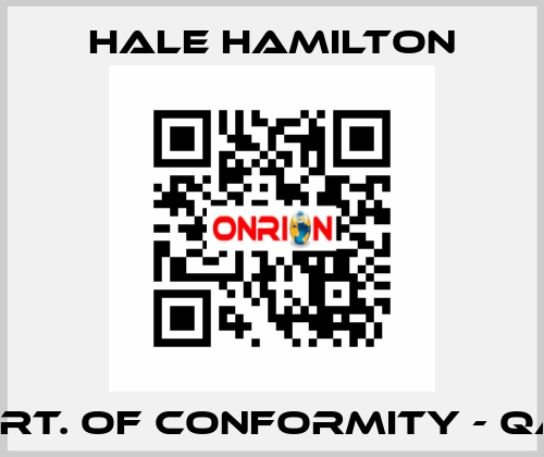 CERT. OF CONFORMITY - QA2 HALE HAMILTON