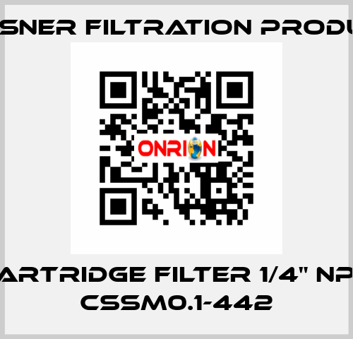 Cartridge FILTER 1/4" NPT, CSSM0.1-442 Meissner Filtration Products