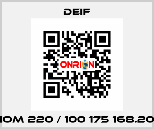 IOM 220 / 100 175 168.20 Deif