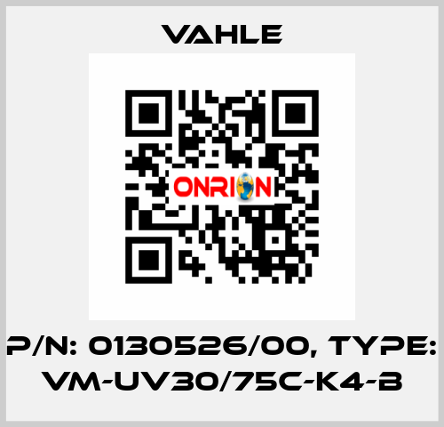 P/n: 0130526/00, Type: VM-UV30/75C-K4-B Vahle