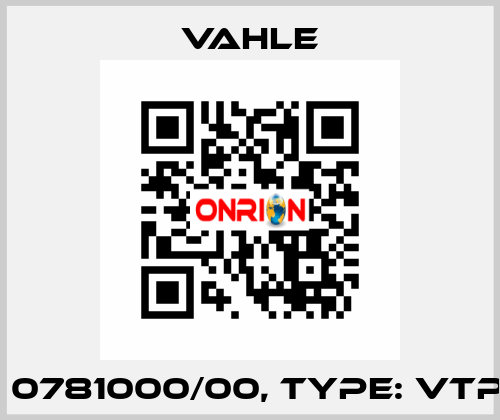 P/n: 0781000/00, Type: VTPV10 Vahle