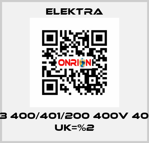 ERL3 400/401/200 400V 401.2A Uk=%2 ELEKTRA