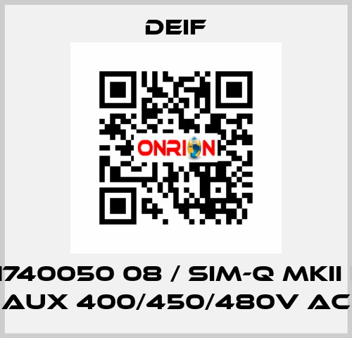 2961740050 08 / SIM-Q MKII LF, V aux 400/450/480V AC Deif