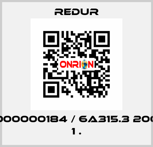 PN: W000000184 / 6A315.3 200/5 2,5 1 . Redur