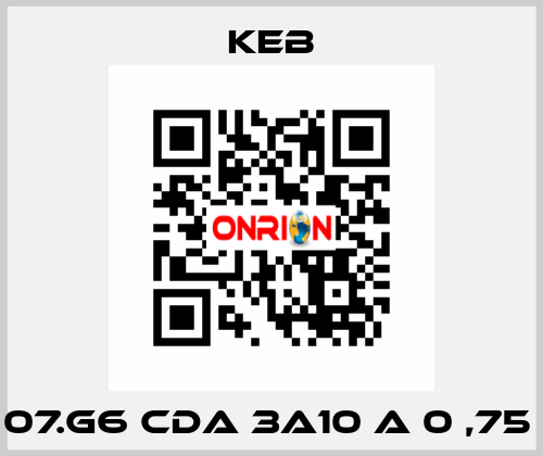 G6 07.G6 CDA 3a10 A 0 ,75 KW KEB