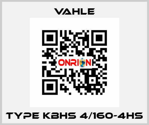 TYPE KBHS 4/160-4HS Vahle