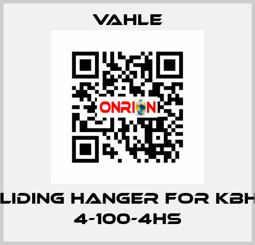 Sliding hanger for KBHF 4-100-4HS Vahle