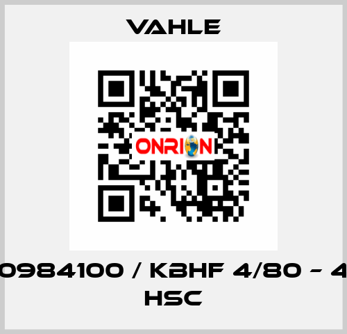 0600984100 / KBHF 4/80 – 4000 HSC Vahle