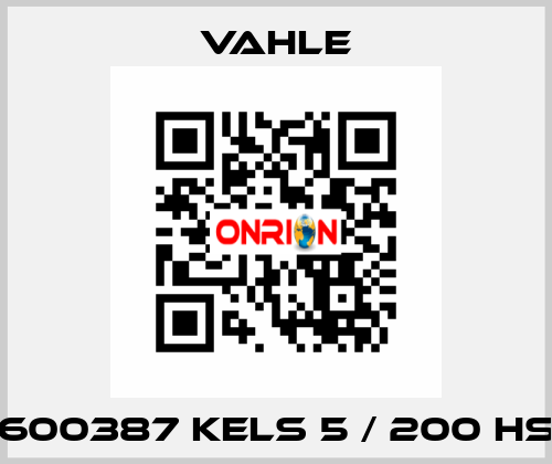 600387 KELS 5 / 200 HS Vahle