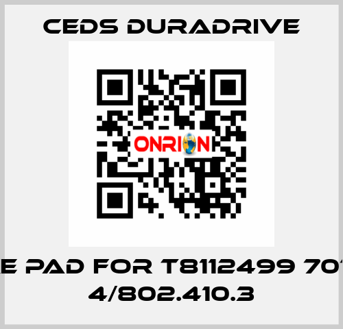 brake pad for T8112499 7016356 4/802.410.3 Ceds Duradrive