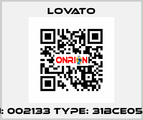 P/N: 002133 Type: 31BCE0524  Lovato