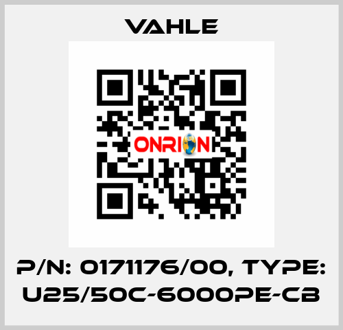 P/n: 0171176/00, Type: U25/50C-6000PE-CB Vahle