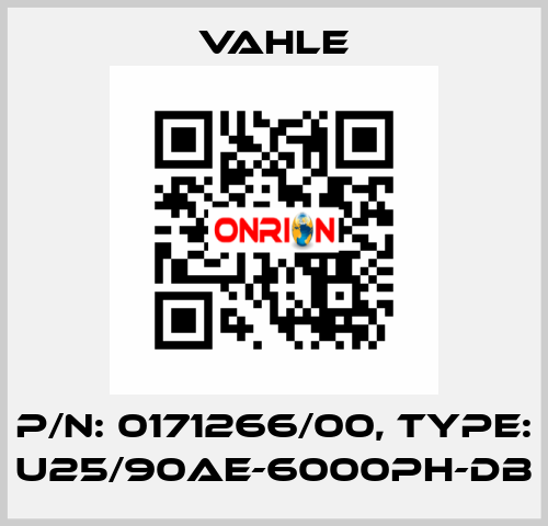 P/n: 0171266/00, Type: U25/90AE-6000PH-DB Vahle