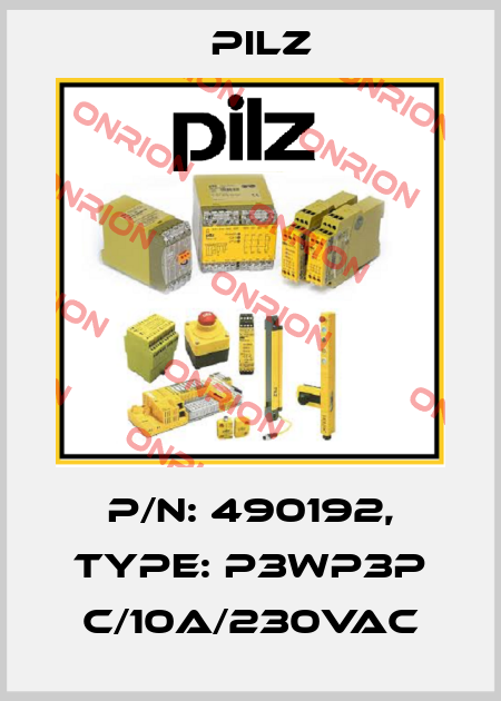 p/n: 490192, Type: P3WP3P C/10A/230VAC Pilz