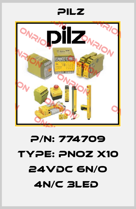 P/N: 774709 Type: PNOZ X10 24VDC 6n/o 4n/c 3LED  Pilz
