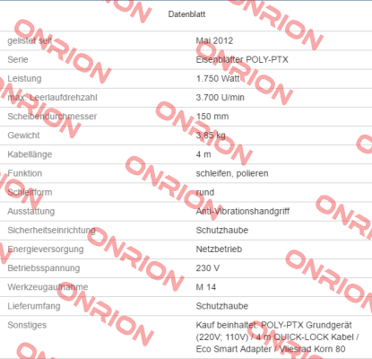 POLY-PTX® 800 40002   Eisenblätter