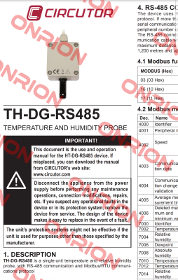 TH-DG-RS485  Circutor