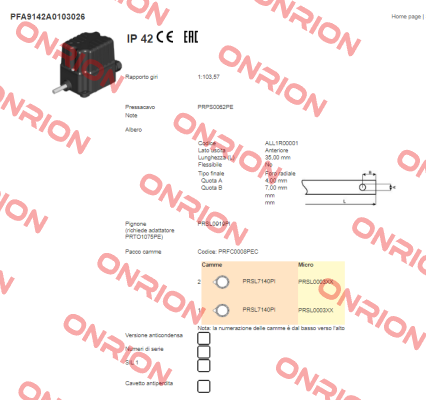 PFA9142A0103026  Ter Tecno Elettrica Ravasi