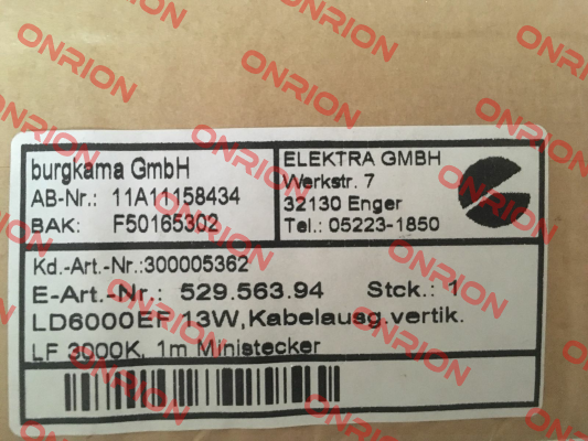 529.563.94 replacement   539 343 03   Lammers (Elektra)