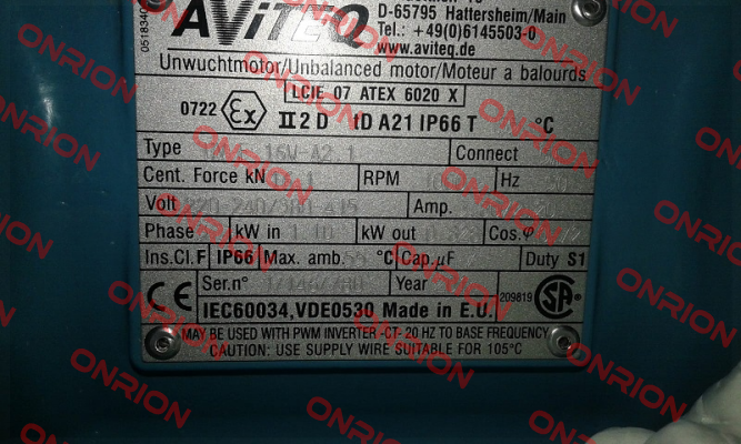 UVF16W-A2.1 220-240/380-415V 50HZ Aviteq