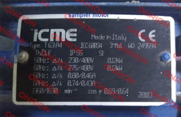 Type: T63A4 IEC60034 Icme Motor