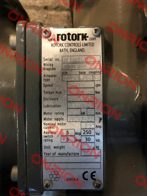 S/N:L02632240102 Rotork