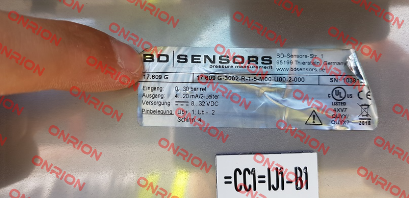 17.609 G - 3002-R-1-5-M00-U00-2-000 Bd Sensors