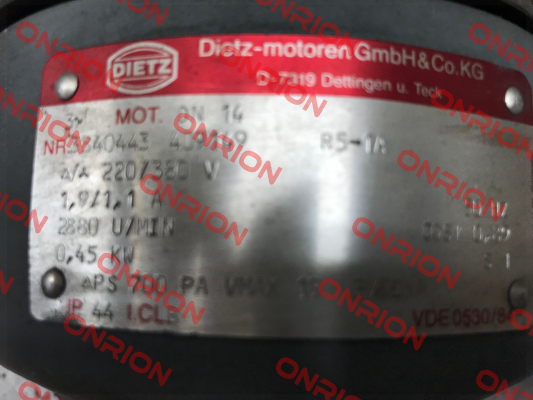 DN 14 NR: 3840443 409149 Dietz-Motoren