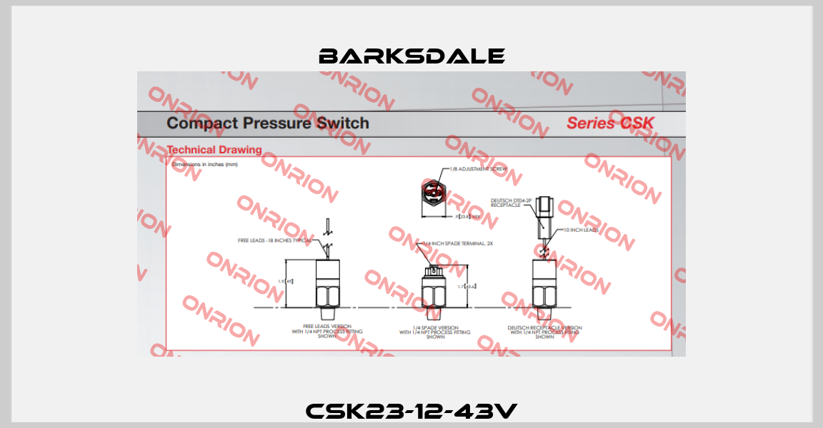 CSK23-12-43V Barksdale