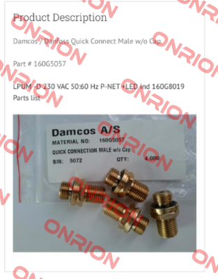 P/N: 160G5057 Damcos