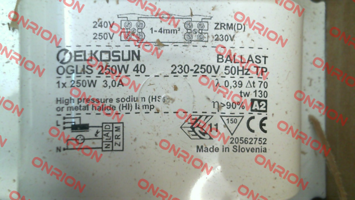 OGLIS 250W 40 230-250/50 040A094 TP Tridonic