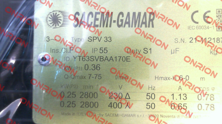 SPV 33-TRI (SPV 33 170T) Sacemi