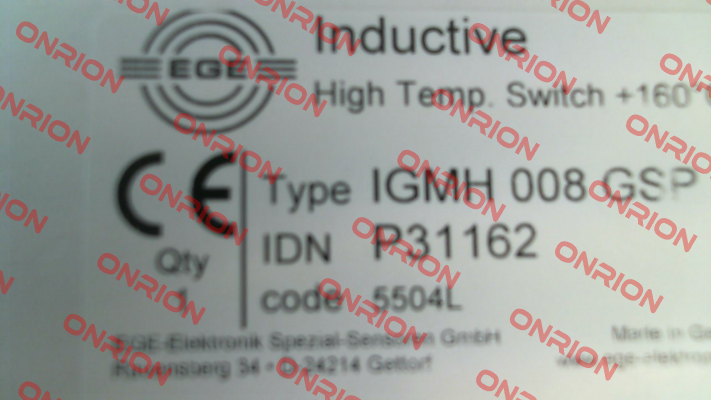 p/n: P31162, Type: IGMH 008 GSP Ege