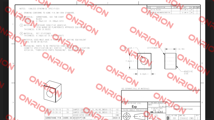 0206119-70-10-CUSTOM1  Sorbothane