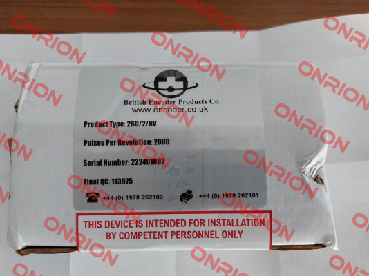 260/2-B08-SF-2000-NC-HV-R-G1-HT-IP50 British Encoder