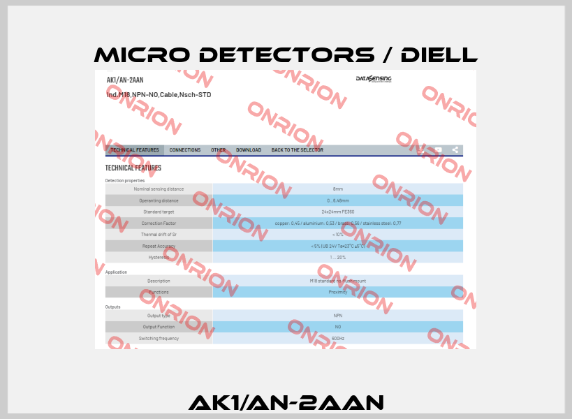 AK1/AN-2AAN Micro Detectors / Diell