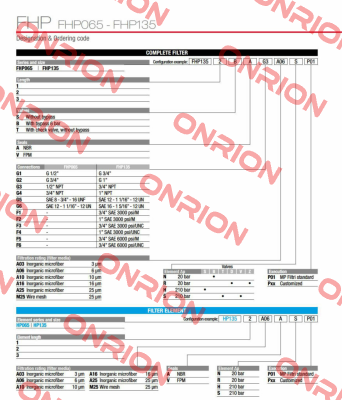 FHP-135-2-B-V-G5-A10-N-P01 MP Filtri