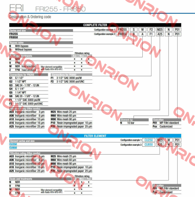 FRI-850-B-A-F1-A03-N-P01 MP Filtri