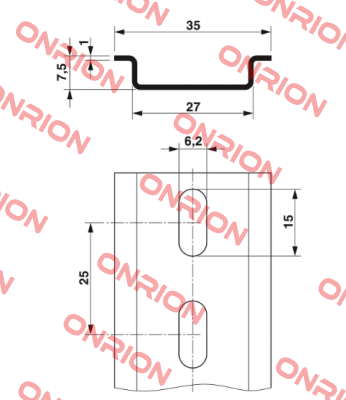 P/N: 1206421 Type: NS 35/ 7,5 ZN PERF 2000MM (pack x5) Phoenix Contact