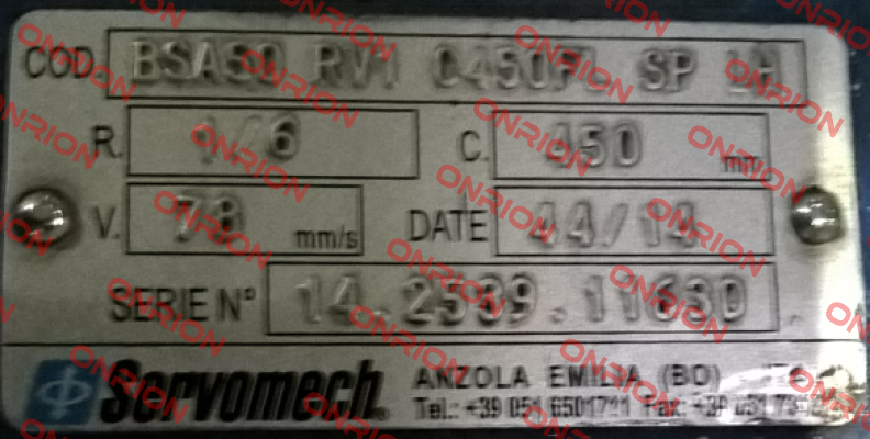 BSA50 - RV1 - C450 - FL - SP - Vers.6 - IEC90 B14 - LH  Servomech