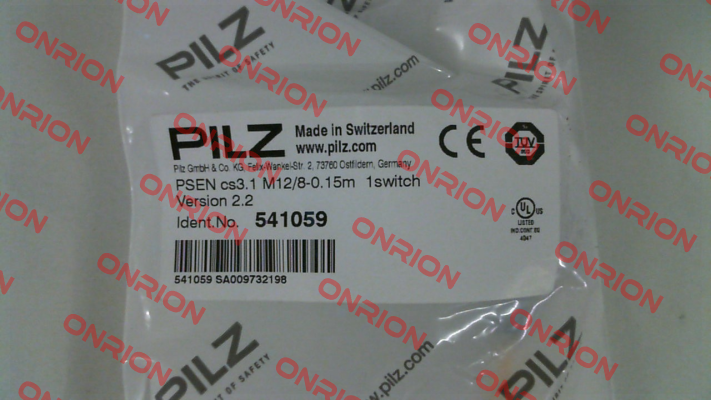 p/n: 541059, Type: PSEN cs3.1 M12/8-0.15m  1switch Pilz